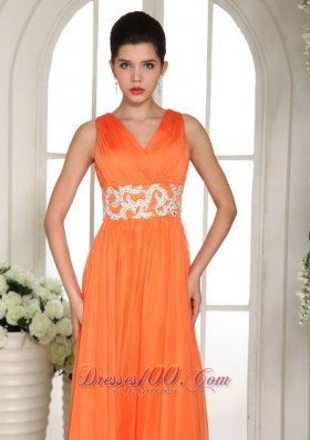 2013 Orange Red V-neck Prom Celebrity Dress