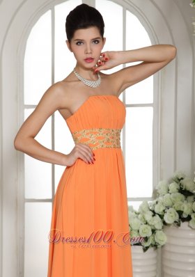 2013 Orange Red Beading Teenager Prom Dress