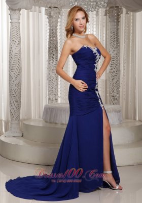 Mermaid Dress for Prom Royal Blue Appliques