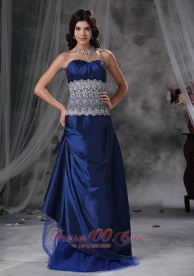 Blue Empire Lace Prom Teenager Prom Dress