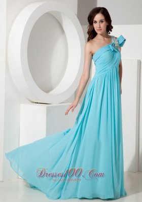 One Shoulder Aqua 2013 Evening Dress