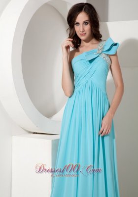 One Shoulder Aqua 2013 Evening Dress