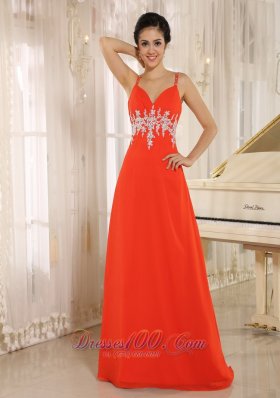 Red Prom Celebrity Dress With Spaghetti Straps