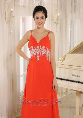 Red Prom Celebrity Dress With Spaghetti Straps