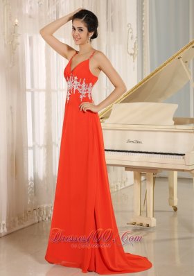 Red Prom Celebrity Dress With Spaghetti Straps