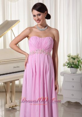 Appliques Baby Pink Prom Dress Under 150