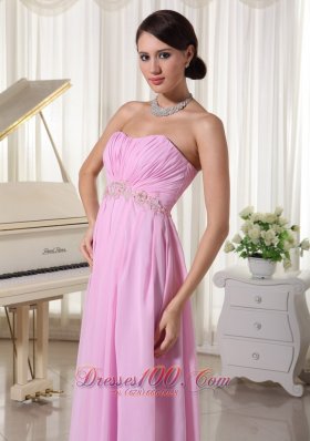 Appliques Baby Pink Prom Dress Under 150