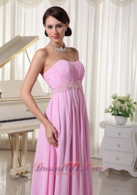 Appliques Baby Pink Prom Dress Under 150