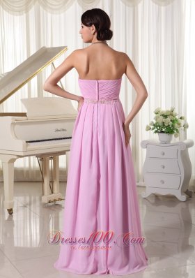 Appliques Baby Pink Prom Dress Under 150