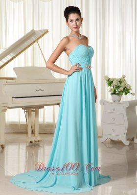 2013 Brush Prom Dress Aqua Blue Ruch