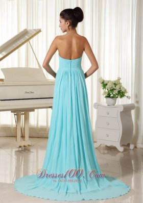 2013 Brush Prom Dress Aqua Blue Ruch