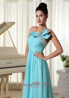 Bow One Shoulder Prom Dress Brush Teenager