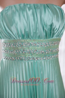 2013 Pleat Apple Green Beading Prom Dress