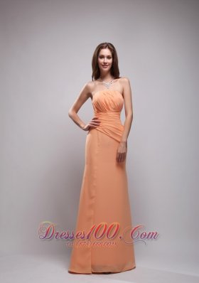 Orange Ruch Bridesmaid Dress Under 150