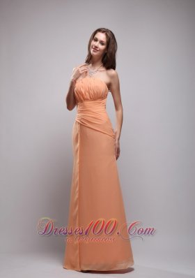 Orange Ruch Bridesmaid Dress Under 150