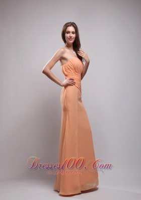 Orange Ruch Bridesmaid Dress Under 150