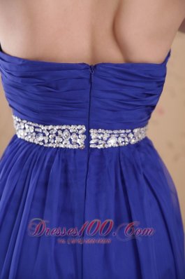 Royal Blue Prom Celebrity Dress Beading Ruch