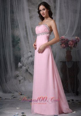 Backless Beading Baby Pink Dress for Prom