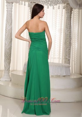 Dress for Prom Dark Green Sweetheart High Slit