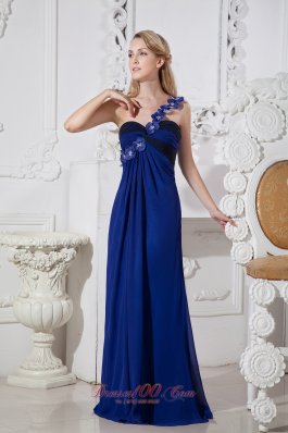 Blue One Shoulder Prom Dress Hand Made Under 150