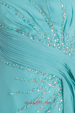 Elegant Aqua Blue Beading Prom Dress Brush