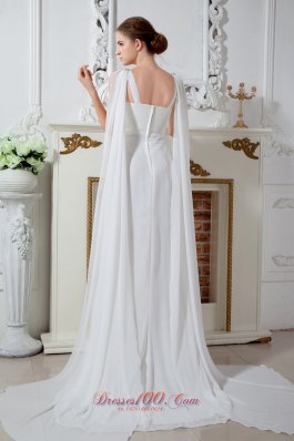 Popular Straps Watteau Beading Dress for Bridal