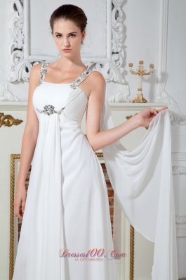 Popular Straps Watteau Beading Dress for Bridal