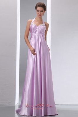 Lavender Halter Appliques Junior Prom Evening Dress