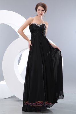 Exquisite Black Beading Little Back Dress Chiffon