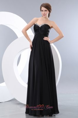 Exquisite Black Beading Little Back Dress Chiffon