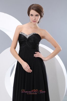 Exquisite Black Beading Little Back Dress Chiffon