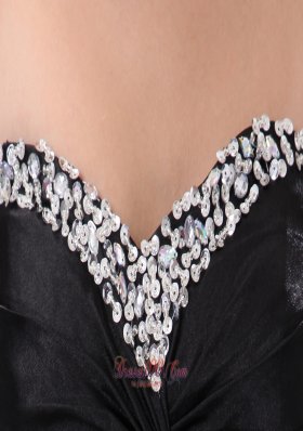 Exquisite Black Beading Little Back Dress Chiffon