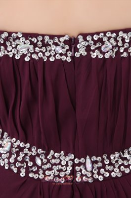 Dark Purple Prom Evening Dress Chiffon Beading Brush