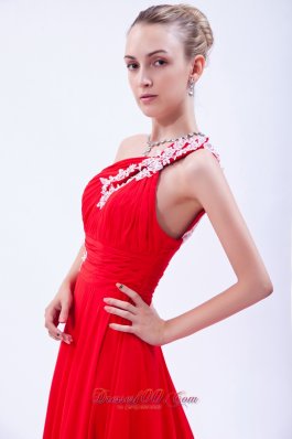 Chiffon Appliques Homecoming Dress One Shoulder