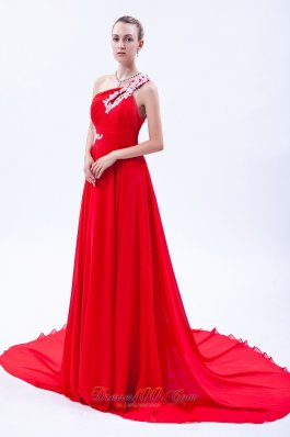 Chiffon Appliques Homecoming Dress One Shoulder