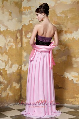 Pink and Black Column Brush Prom Celebrity Dress Hand Made