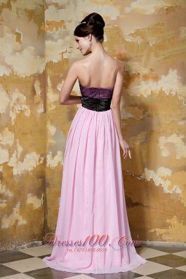 Pink and Black Column Brush Prom Celebrity Dress Hand Made