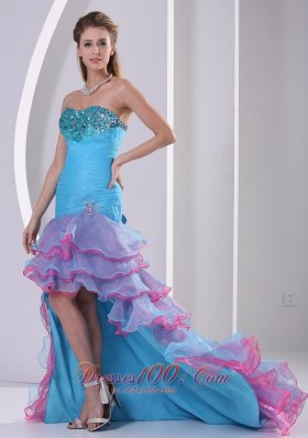 High-low Layered Multi-color Mermaid Prom Dress