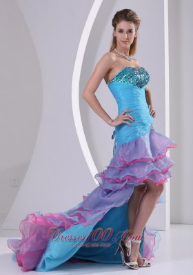 High-low Layered Multi-color Mermaid Prom Dress