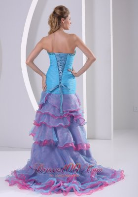 High-low Layered Multi-color Mermaid Prom Dress