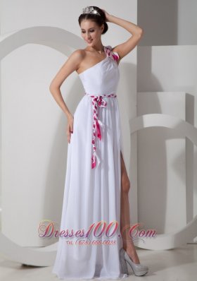 Handmade Prom Dress White Prom Dress Front Split