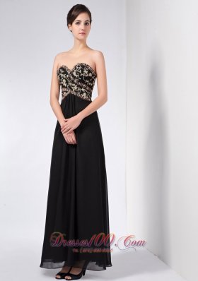 Black Ankle-length Mother Of The Bride Dress Beaded