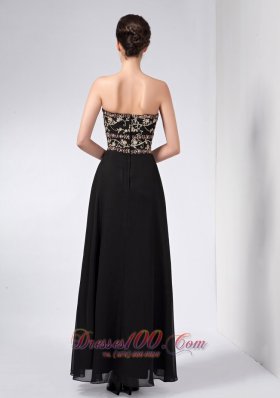 Black Ankle-length Mother Of The Bride Dress Beaded