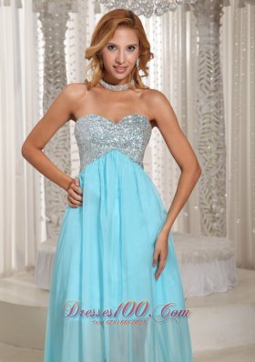 Brush Aqua Sweetheart Prom Dress With Beading
