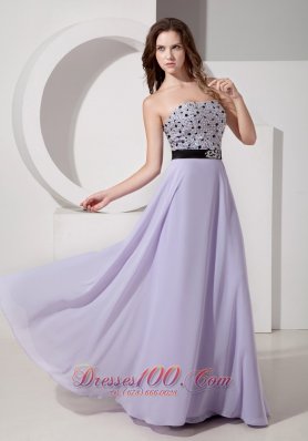 Custom Beading Lilac Empire Chiffon Evening Dress