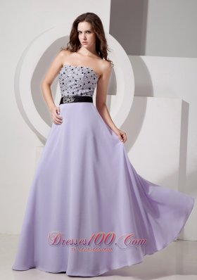 Custom Beading Lilac Empire Chiffon Evening Dress