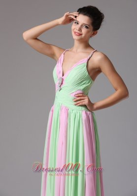 Multi-color Ruched Spagetti Straps Prom Dress