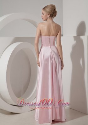 Beading Baby Pink Empire Strapless Evening Dress