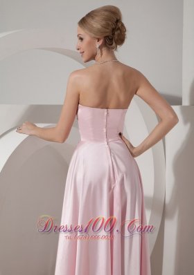 Beading Baby Pink Empire Strapless Evening Dress