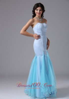 Mermaid Evening Dress Beading Light Blue 2013